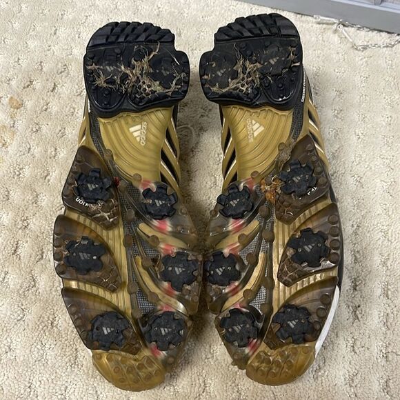 Adidas Powerband Chassis Golf Shoes White/Black/Gold Men’s Size 8 - Picture 5 of 7